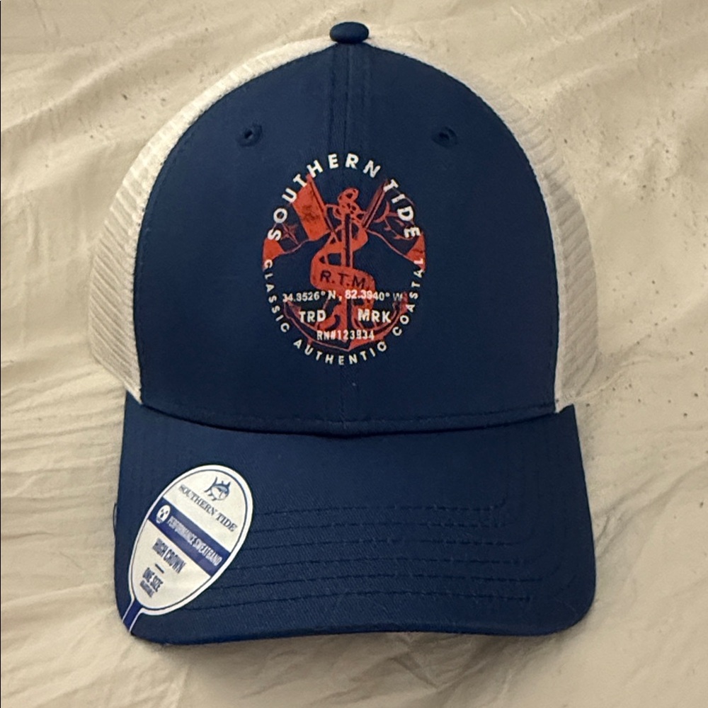 Southern Tide Blue and White Men's Cap